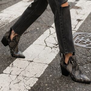 Charles By Charles David Snakeskin Booties
